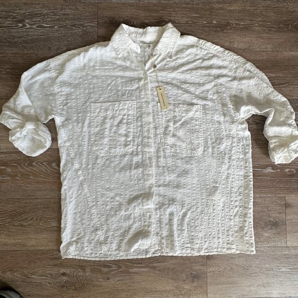 Max Studio Women's‎ Top Off White size XS New with tags button front - Picture 2 of 5